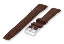 Open-end clip watch strap 14mm - Calf leather brown