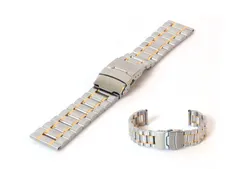 Uhrenarmband 20mm silber/gold Edelstahl