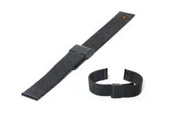Uhrenarmband 18mm Schwarz Mailänder Stahl
