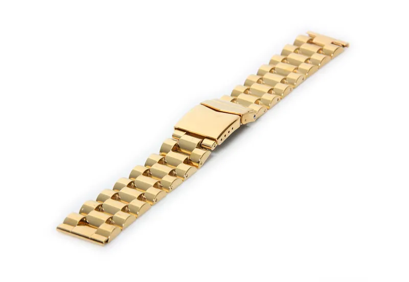 Watchstrap 18mm steel goud