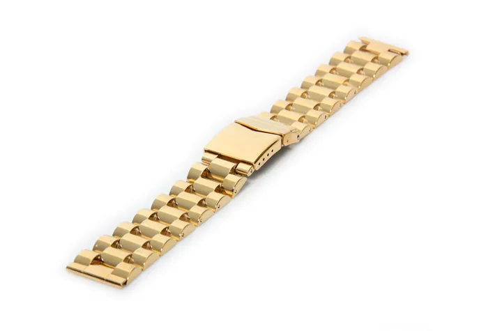 Watchstrap 18mm steel goud