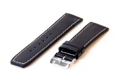 Watchstrap 24mm black leather