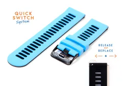 Silicone 20mm watch band - lightblue/black