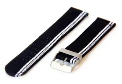 Watchstrap 22mm nylon black/white