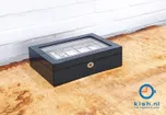 Houten horlogekist voor 10 horloges - carbon fiber