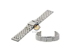Uhrenarmband 22mm Silber Stahl poliert (massiv)