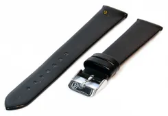 Seamless watchstrap 16mm black leather