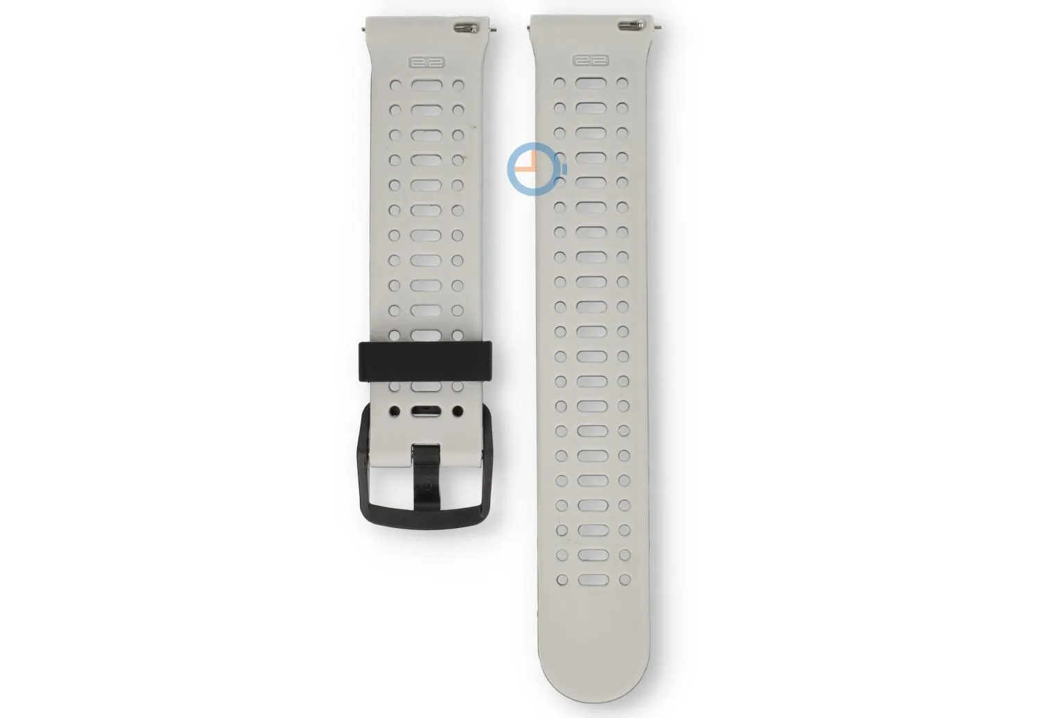 22mm siliconen bandje - ademend design - zwart/wit