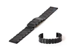 Uhrenarmband 20mm schwarz Stahl matt/glänzend