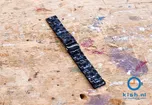 20mm resin Uhrenarmband - Granit schwarz/grau