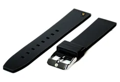 Horlogeband 20mm zwart siliconen glad