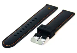 Watchstrap 18mm black-orange silicone