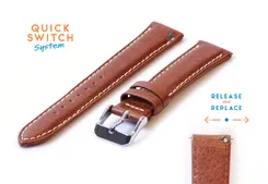 Watchstrap 18mm brown eco-friendly cowhide
