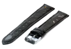 Watchstrap 18mm black croco leather