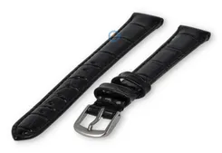 Leather XL strap with crocoprint - 12mm - black