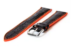 Watchstrap 20mm rubber black/orange