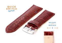 Horlogeband 24mm croco leer lichtbruin