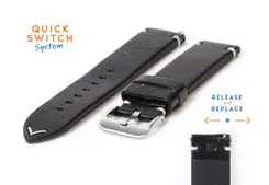 Watchstrap 20mm vintage black leather