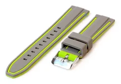 Siliconen horlogebandje 26mm grijs/groen (reversible)
