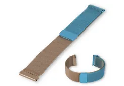 Mesh 20mm watch strap - blue/champagne