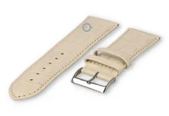 Basic croco watch strap - 24mm - cream-coloured