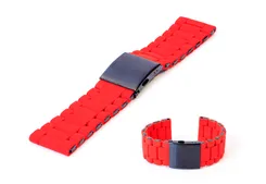 Uhrenarmband 28mm Edelstahl rot