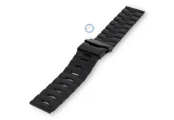 Flat watch strap 22mm titanium - black (closure steel)