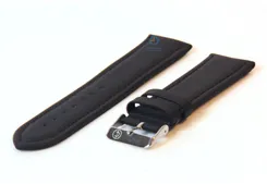 Horlogeband 26mm zwart leer