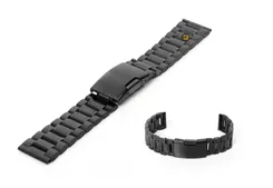 Uhrenarmband 18mm Schwarz Stahl poliert (teilweise)