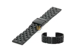 Uhrenarmband 24mm Schwarz Stahl matt