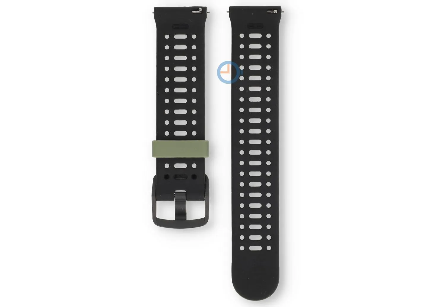 22mm siliconen bandje - ademend design - groen/zwart