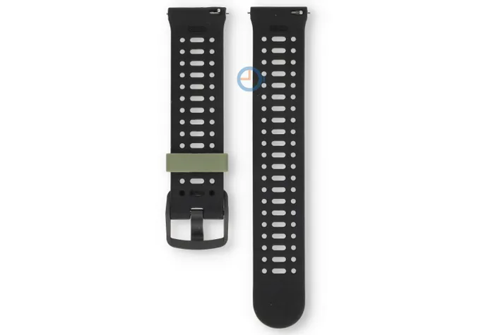 22mm siliconen bandje - ademend design - groen/zwart
