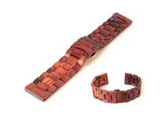 Houten horlogeband 24mm bruin (Indian rose)