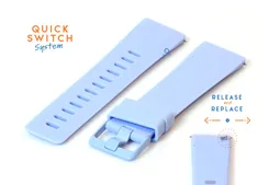 Horlogeband 23mm siliconen pastel blauw
