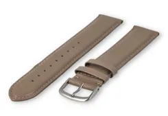 XL horlogeband glad leer - 22mm - taupe