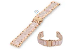20mm marble steel strap with resin - rosegold/pink