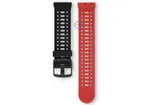 22mm siliconen bandje - ademend design - zwart/rood