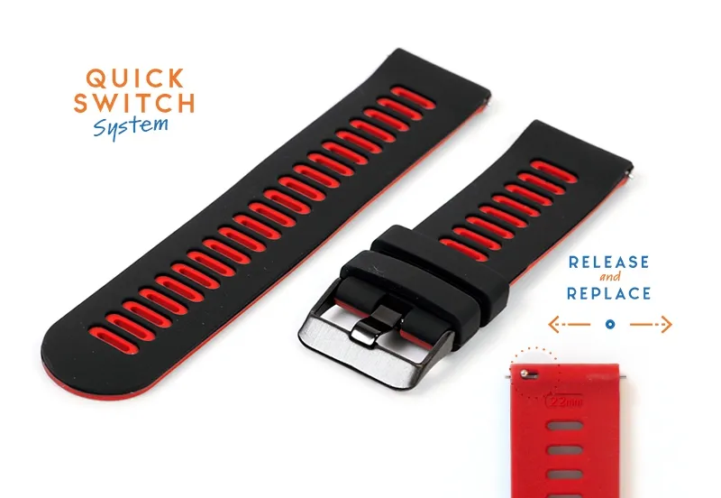 Bandje voor Coros Pace PRO - zwart/rood