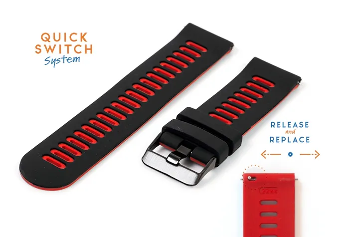 Bandje voor Coros Pace PRO - zwart/rood
