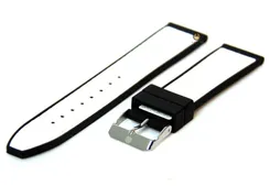 Watchstrap 20mm black-white rubber