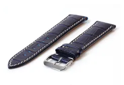 Watchstrap 20mm leather blue croco