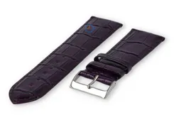Basic croco watch strap - 24mm - eggplant