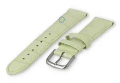 Horlogeband leer met krokoprint - 16mm - pastelgroen