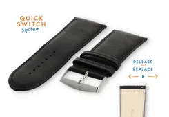 Watchstrap 32mm black leather