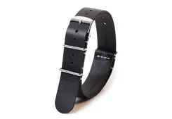 Watchstrap 18mm nato calf leather black