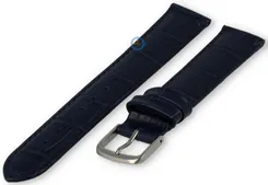 17mm - navy blue - odd-sized leather strap with croco