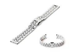Uhrenarmband 14mm Stahl silber - poliert