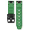 Premium 26mm strap - leather/silicone - black/green