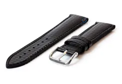 Watchstrap 20mm rubber black carbon