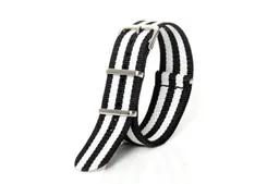 Watchstrap 22mm nylon white/black
